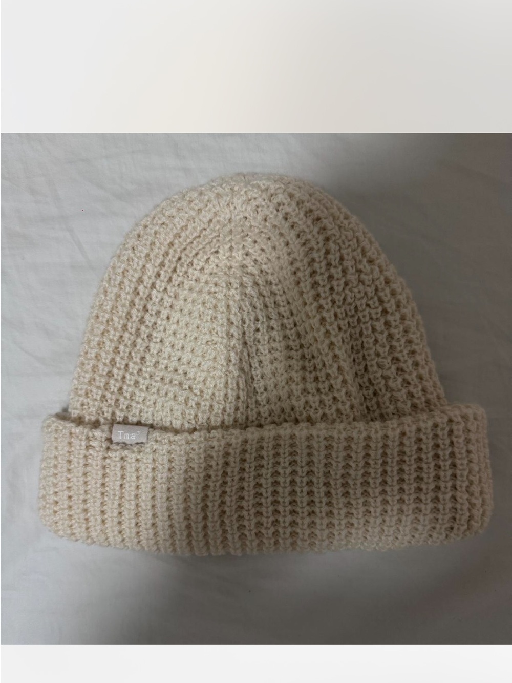 TNA Cream Waffle Knit Beanie